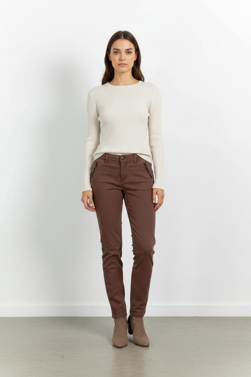Jean Marron - Taille L/40 de la marque Caroll | PARAD41352 - Vendu par Paradigme - Image 1