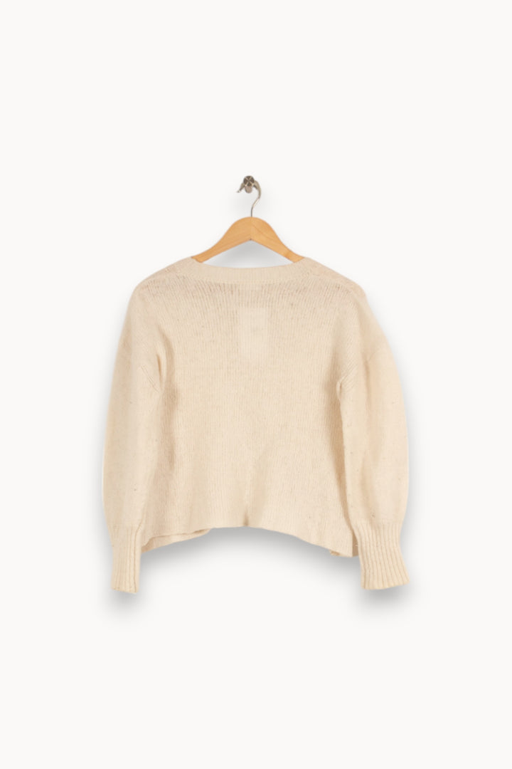 Pull blanc - Taille XS/34 de la marque American Vintage | PARAD41472 - Vendu par Paradigme - Image 3