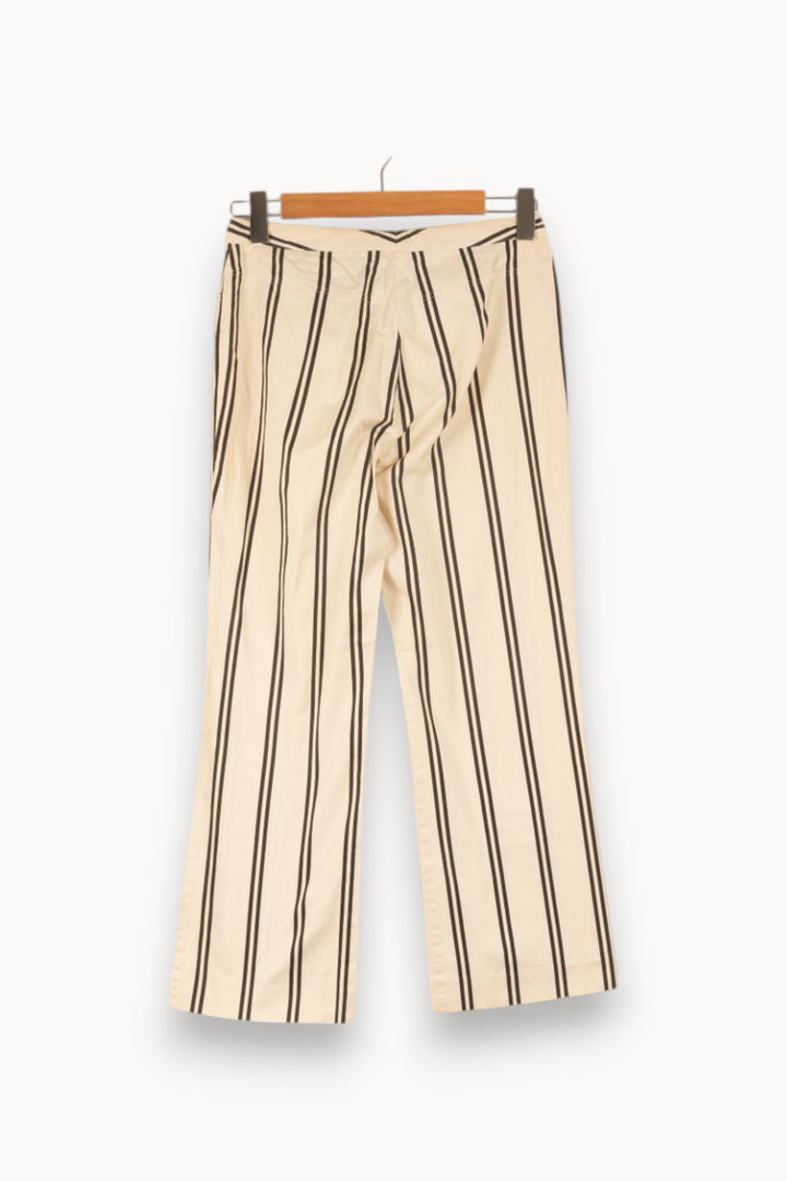 Pantalon Rayé Beige et Noir - Taille M/38 de la marque Gerard Darel | PARAD41635 - Vendu par Paradigme - Image 4
