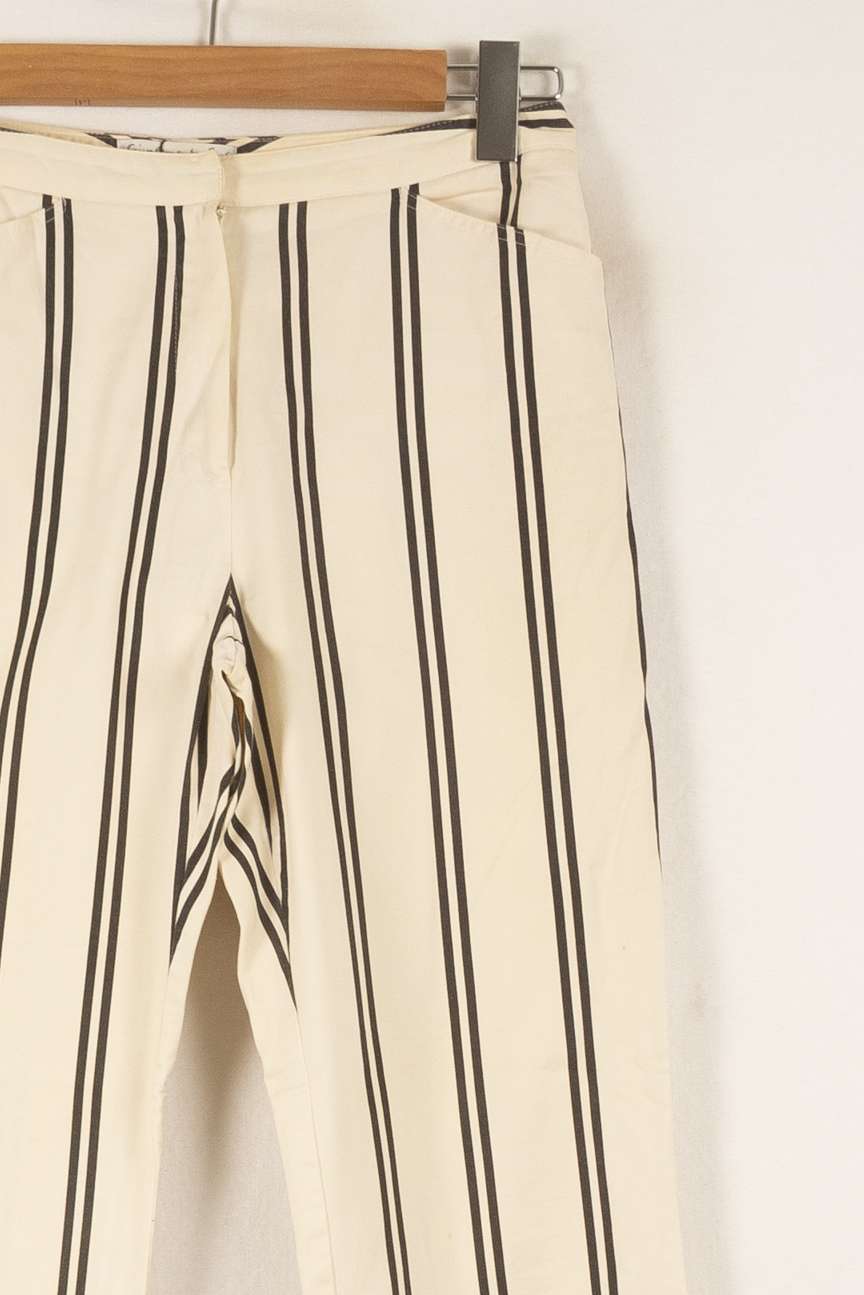 Pantalon Rayé Beige et Noir - Taille M/38 de la marque Gerard Darel | PARAD41635 - Vendu par Paradigme - Image 3