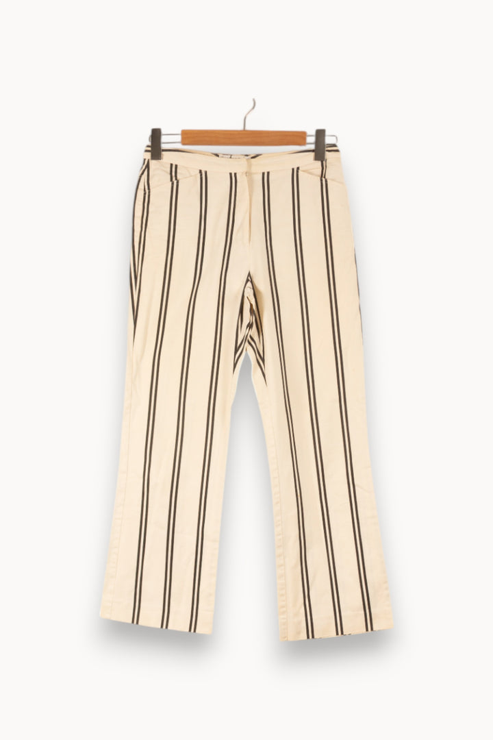 Pantalon Rayé Beige et Noir - Taille M/38 de la marque Gerard Darel | PARAD41635 - Vendu par Paradigme - Image 2
