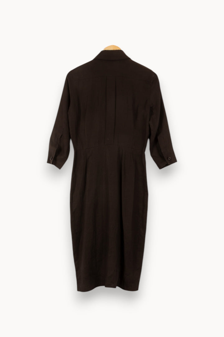 Robe Chemise Noire - Taille M/38 de la marque Max Mara | PARAD41636 - Vendu par Paradigme - Image 4
