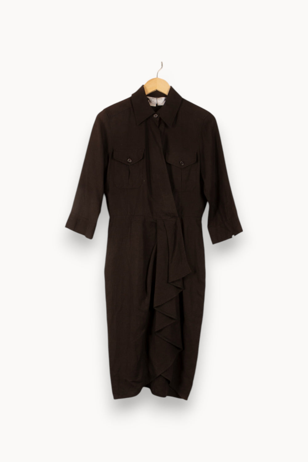 Robe Chemise Noire - Taille M/38 de la marque Max Mara | PARAD41636 - Vendu par Paradigme - Image 2
