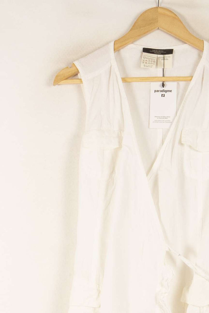 Robe Portefeuille Blanche - Taille M/38 de la marque Max Mara | PARAD41640 - Vendu par Paradigme - Image 3