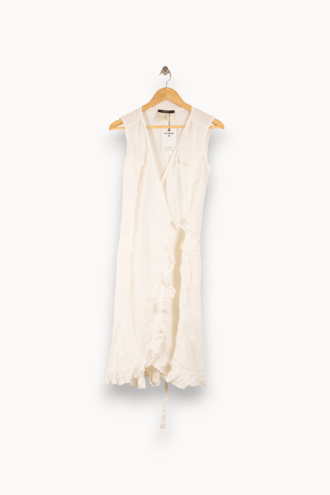 Robe Portefeuille Blanche - Taille M/38 de la marque Max Mara | PARAD41640 - Vendu par Paradigme - Image 2