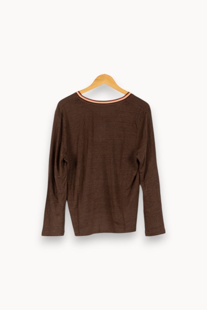 Tee-shirt à Manches Longues Marron - Taille L/40 de la marque Pablo | PARAD41652 - Vendu par Paradigme - Image 4