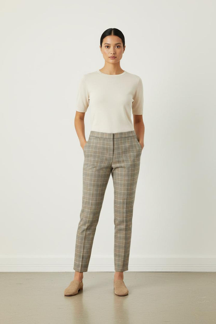 Pantalon À Carreaux Gris et Beige - Taille XL/42