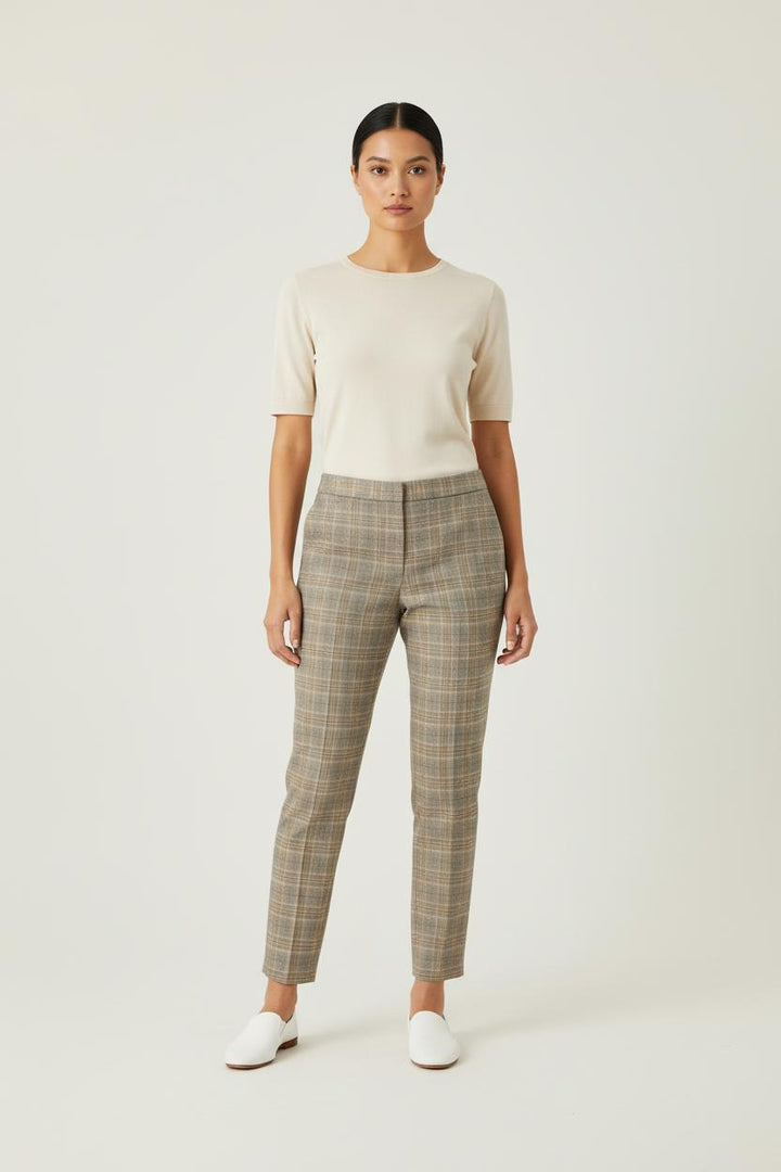 Pantalon À Carreaux Gris et Beige - Taille XL/42 de la marque Caroll | PARAD41662 - Vendu par Paradigme - Image 1