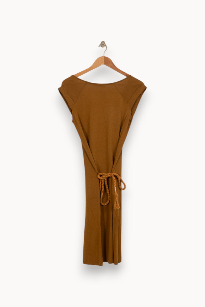 Robe Midi Marron - Taille M/38 de la marque Sessùn | PARAD41665 - Vendu par Paradigme - Image 4