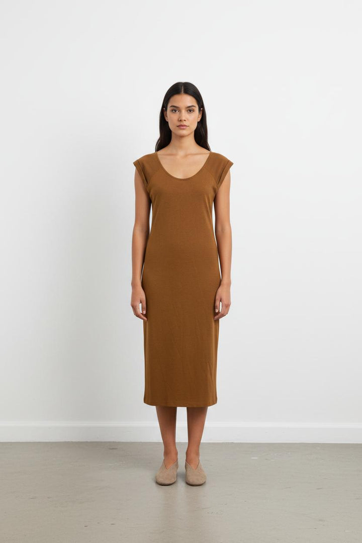 Robe Midi Marron - Taille M/38