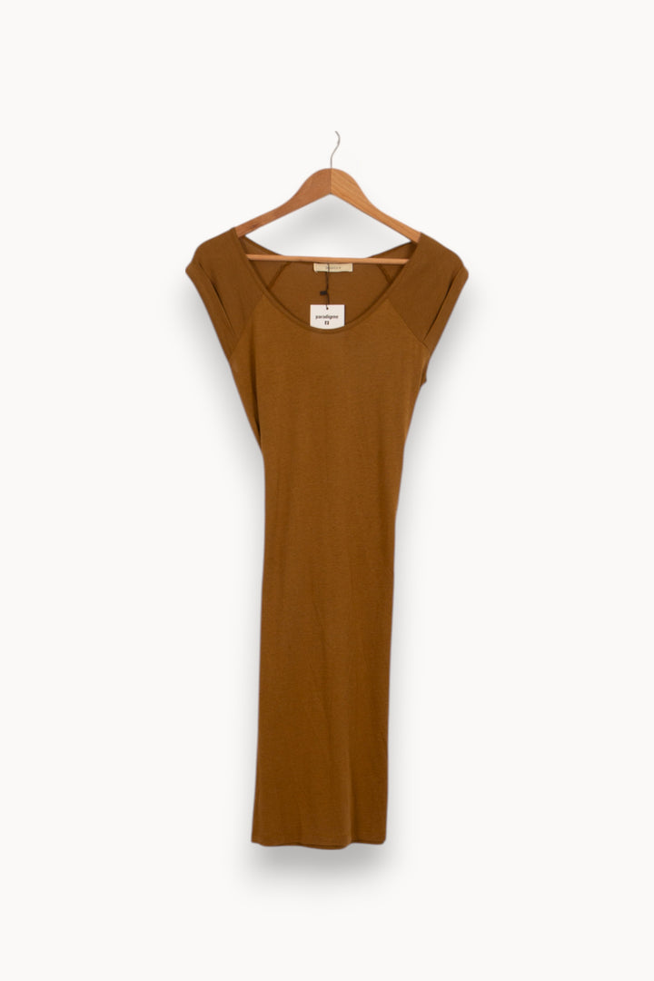 Robe Midi Marron - Taille M/38 de la marque Sessùn | PARAD41665 - Vendu par Paradigme - Image 2