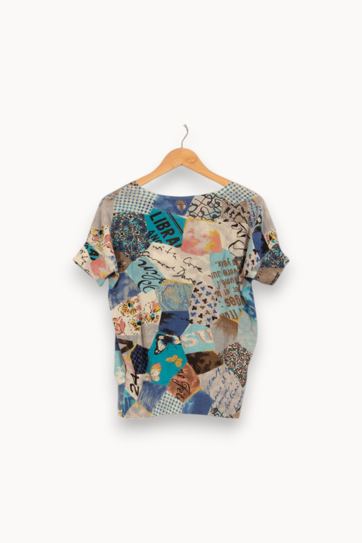 T-shirt Bleu et Beige - Taille L/40 de la marque Gerard Darel | PARAD41669 - Vendu par Paradigme - Image 4