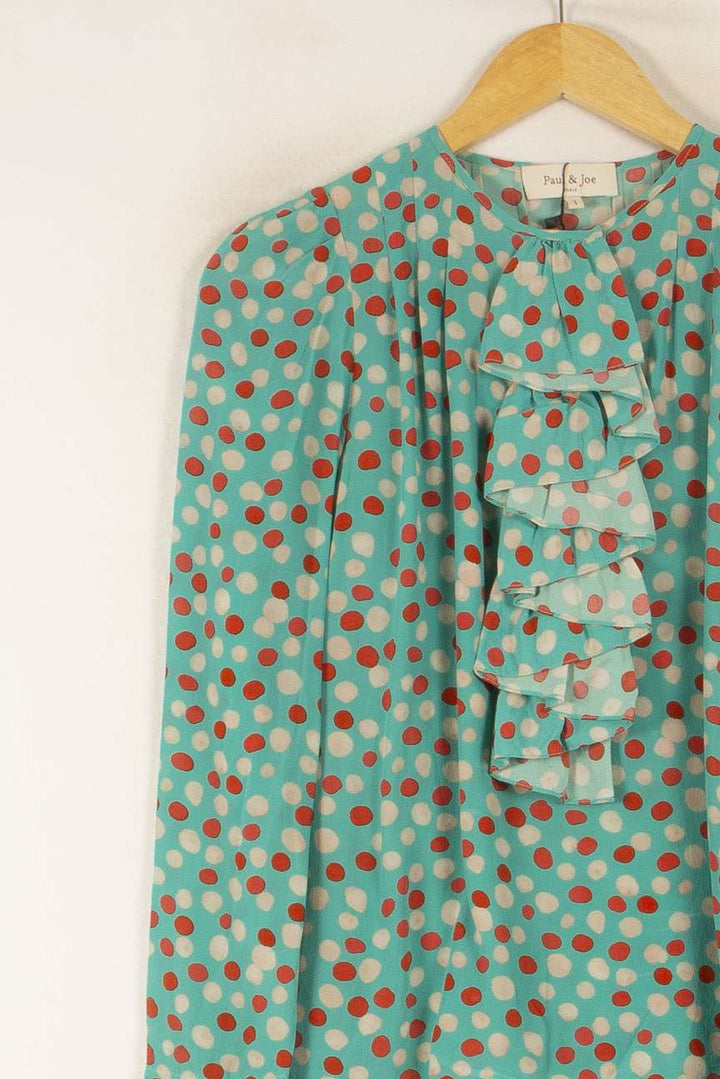 Blouse Verte et Rouge - Taille S/36 de la marque Paul & Joe | PARAD41685 - Vendu par Paradigme - Image 3