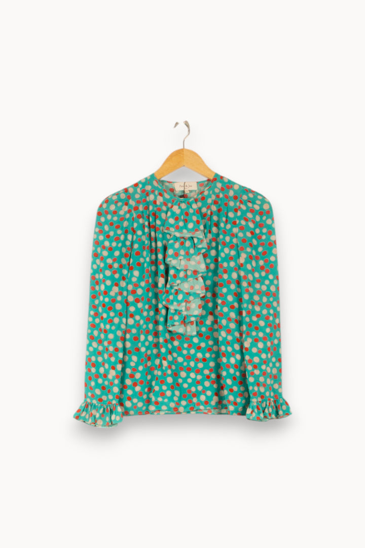 Blouse Verte et Rouge - Taille S/36 de la marque Paul & Joe | PARAD41685 - Vendu par Paradigme - Image 2