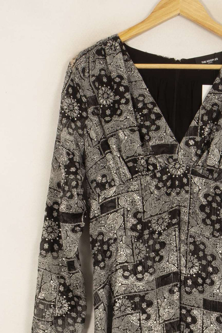 Robe Longue Noire et Grise - Taille L/40 de la marque The Kooples | PARAD41688 - Vendu par Paradigme - Image 3