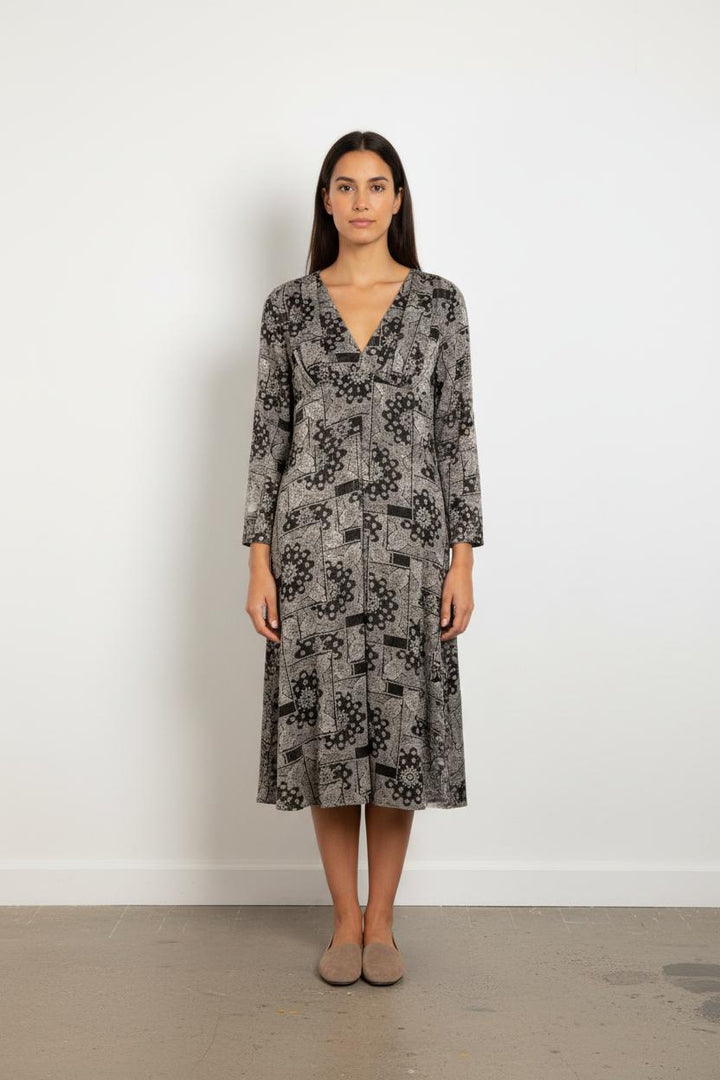 Robe Longue Noire et Grise - Taille L/40