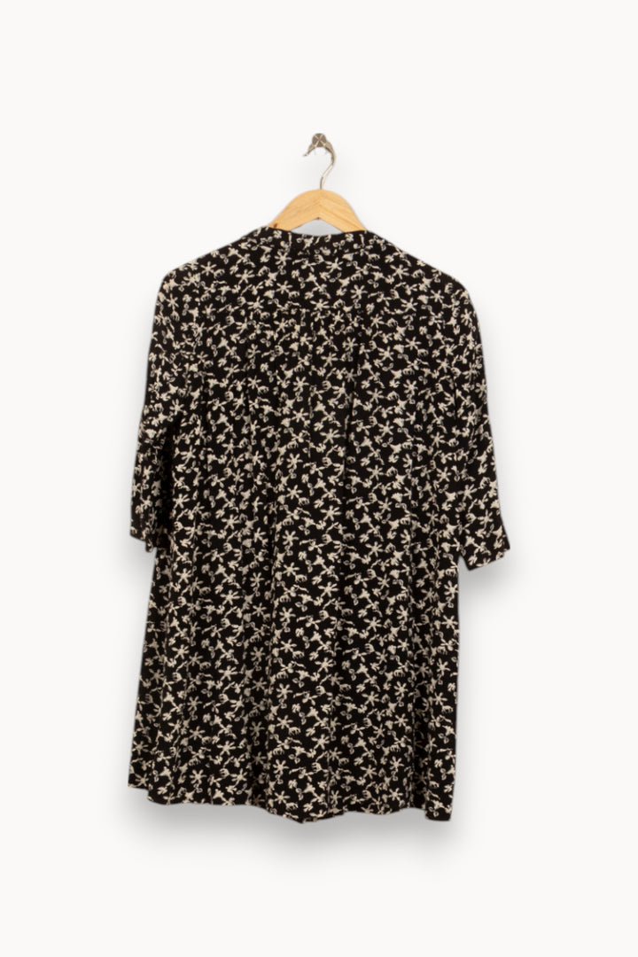 Robe Fleurie Noire et Blanche - Taille S/36 de la marque ba&sh | PARAD41714 - Vendu par Paradigme - Image 4