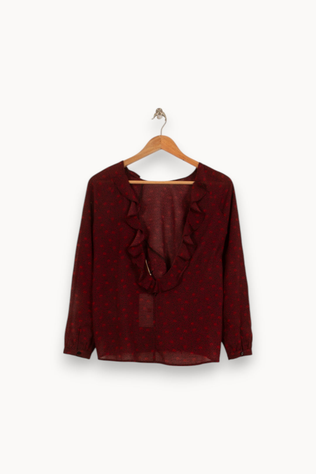 Blouse Bordeaux - Taille M/38 de la marque ba&sh | PARAD41720 - Vendu par Paradigme - Image 4