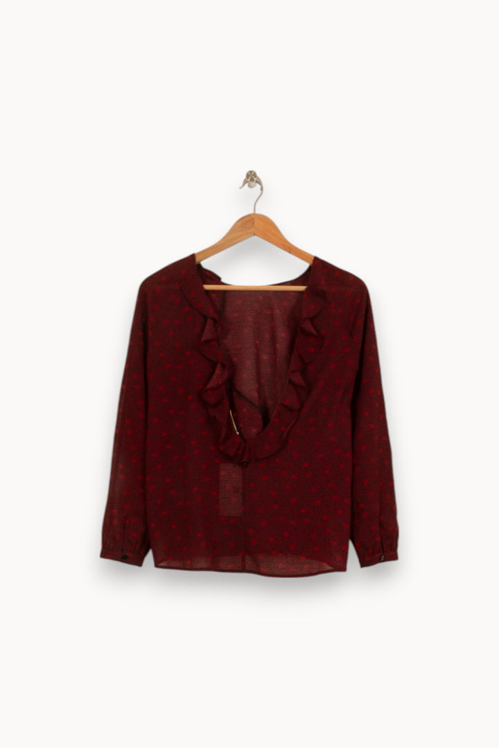 Blouse Bordeaux - Taille M/38 de la marque ba&sh | PARAD41720 - Vendu par Paradigme - Image 4