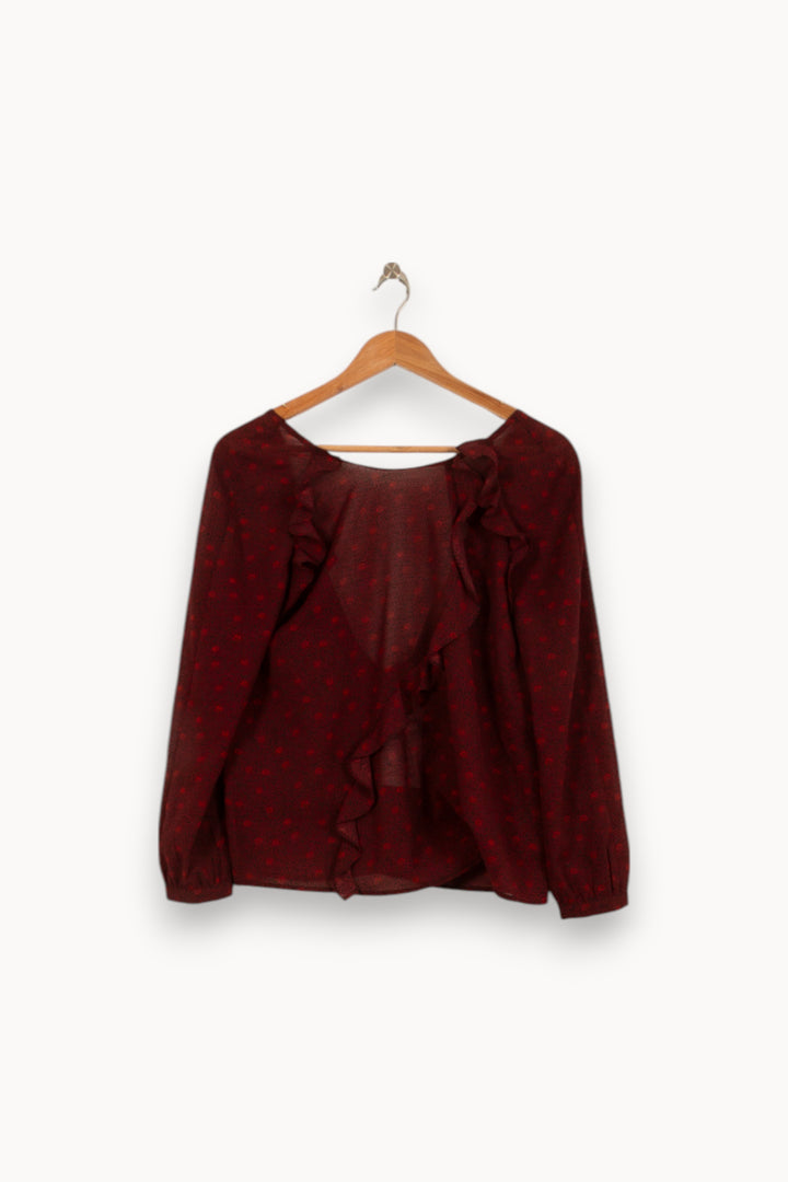 Blouse Bordeaux - Taille M/38 de la marque ba&sh | PARAD41720 - Vendu par Paradigme - Image 2