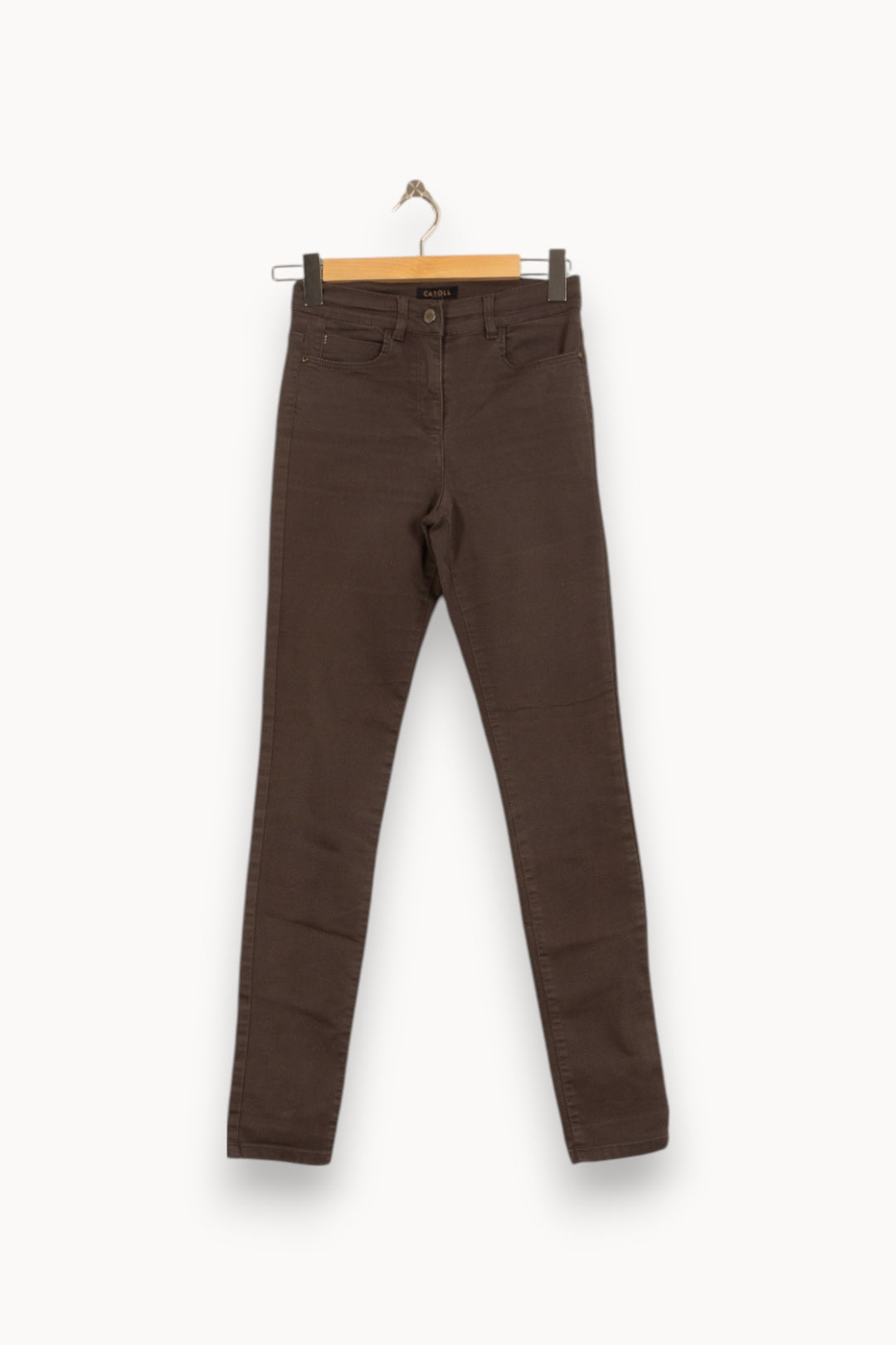 Jean Marron - Taille XS/34 de la marque Caroll | PARAD41759 - Vendu par Paradigme - Image 2