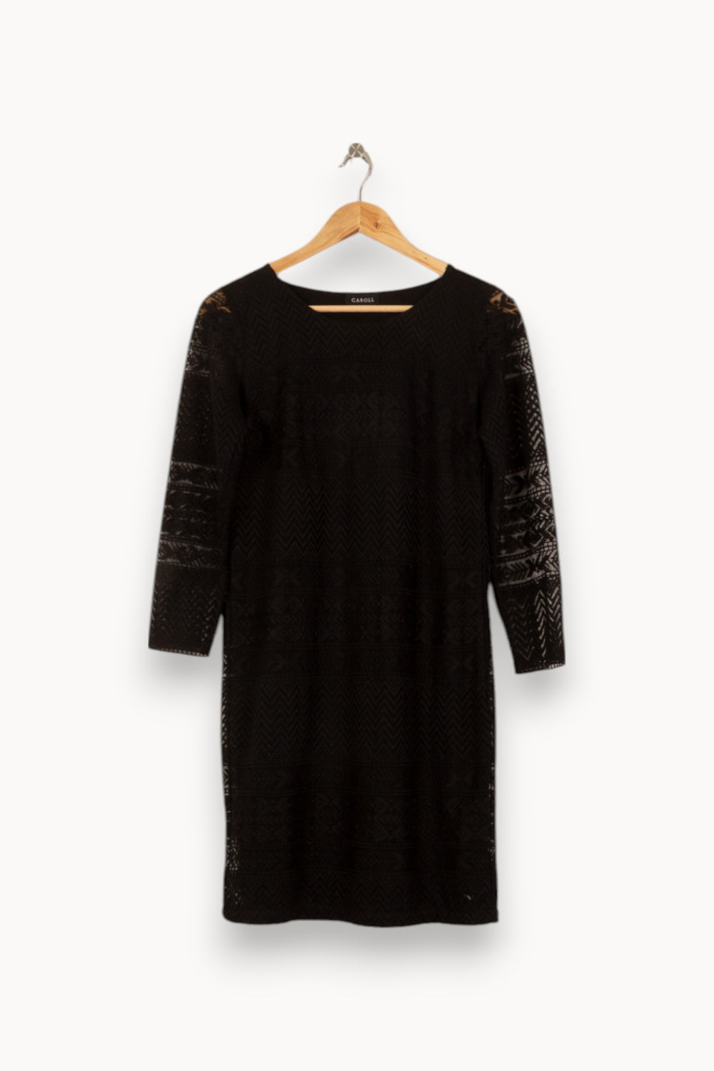 Robe Midi Noire - Taille M/38 de la marque Caroll | PARAD41769 - Vendu par Paradigme - Image 2