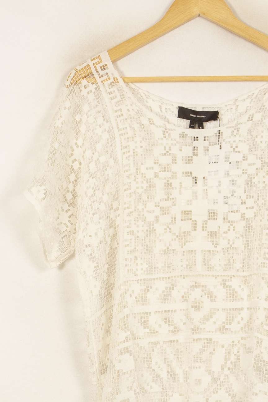 Robe Courte Blanche - Taille L/40 de la marque Isabel Marant | PARAD41837 - Vendu par Paradigme - Image 3