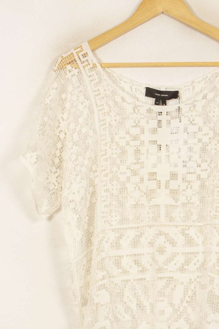 Robe Courte Blanche - Taille L/40 de la marque Isabel Marant | PARAD41837 - Vendu par Paradigme - Image 3