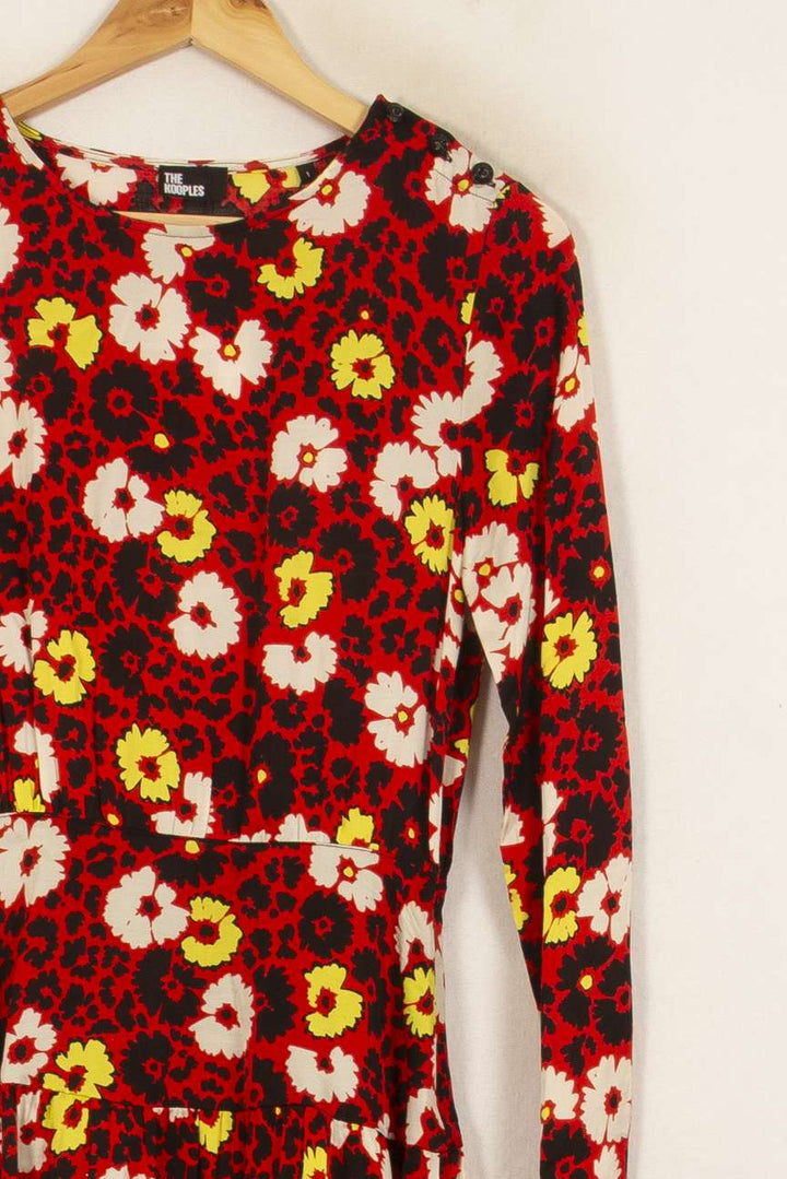 Robe Fleurie Rouge et Jaune - Taille L/40