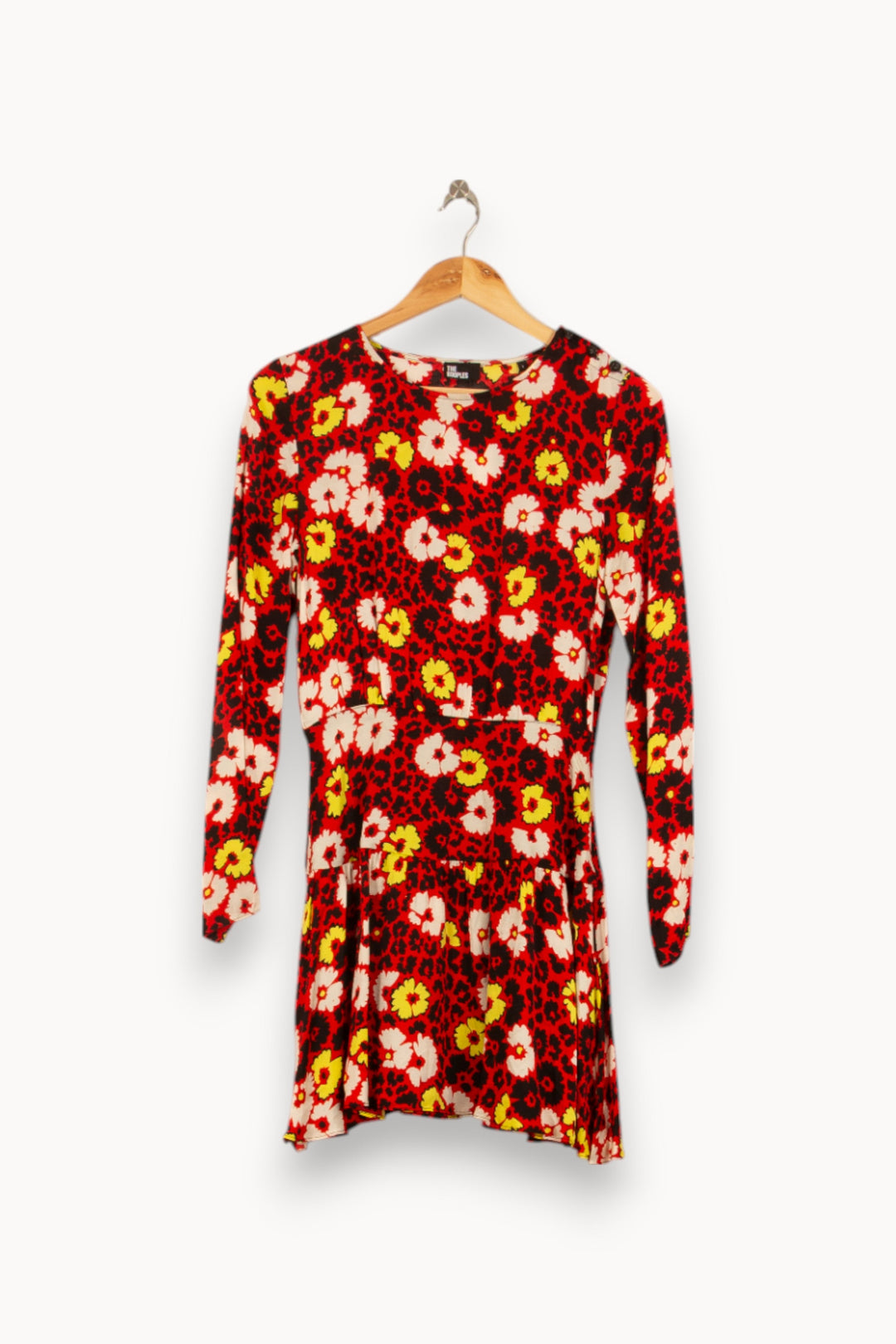 Robe Fleurie Rouge et Jaune - Taille L/40
