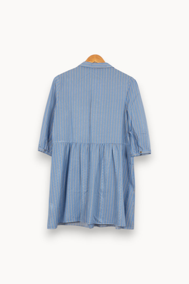 Robe Chemise Bleue à Rayures - Taille L/40 de la marque ba&sh | PARAD41849 - Vendu par Paradigme - Image 4