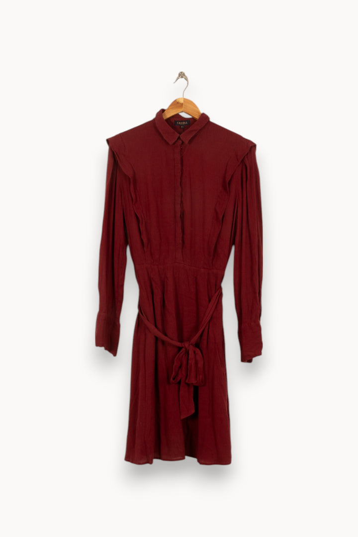 Robe Chemise Bordeaux - Taille XL/42 de la marque Caroll | PARAD41864 - Vendu par Paradigme - Image 2