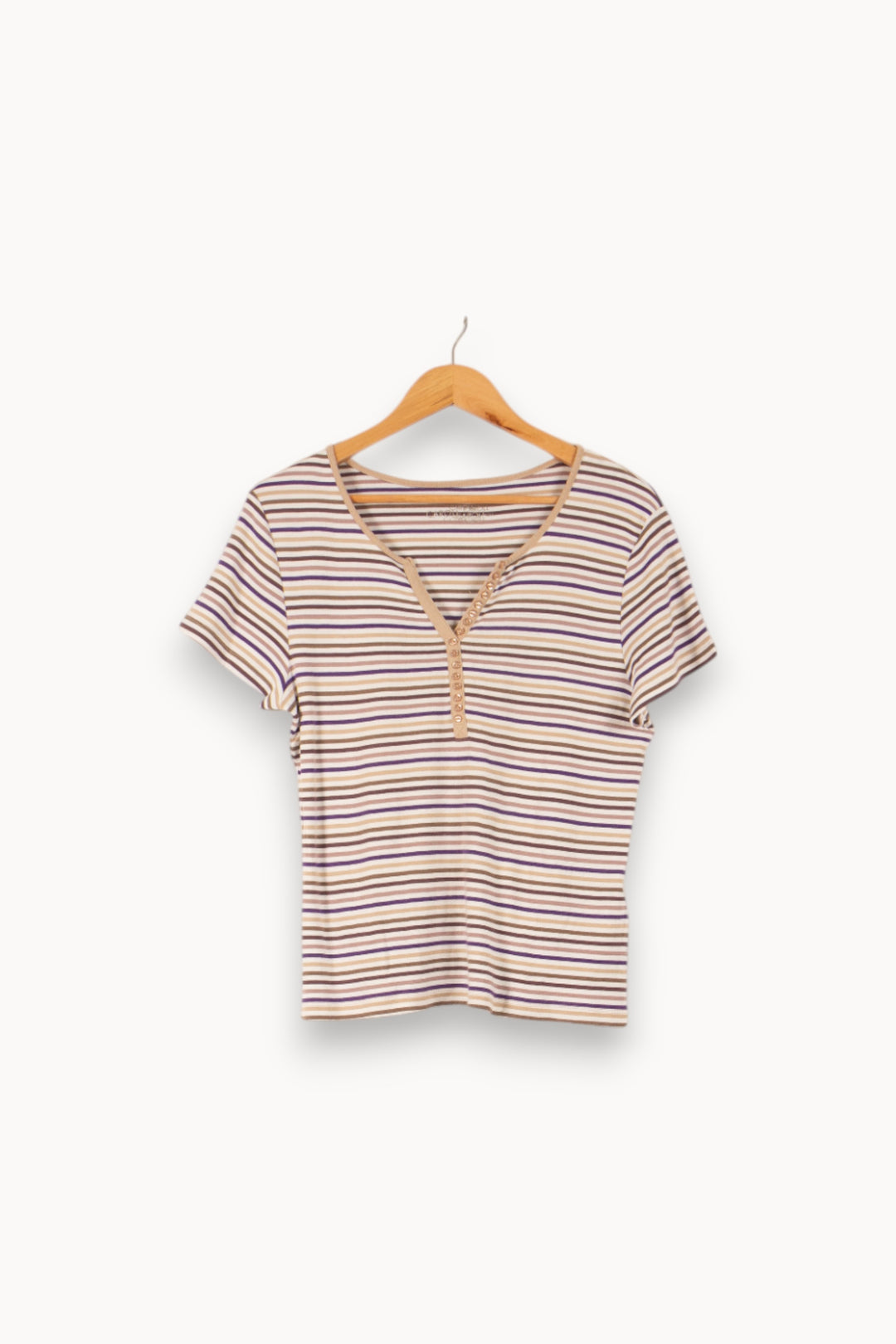 Tee-shirt Rayé Beige et Violet - Taille XXXL/46 de la marque Caroll | PARAD41868 - Vendu par Paradigme - Image 2