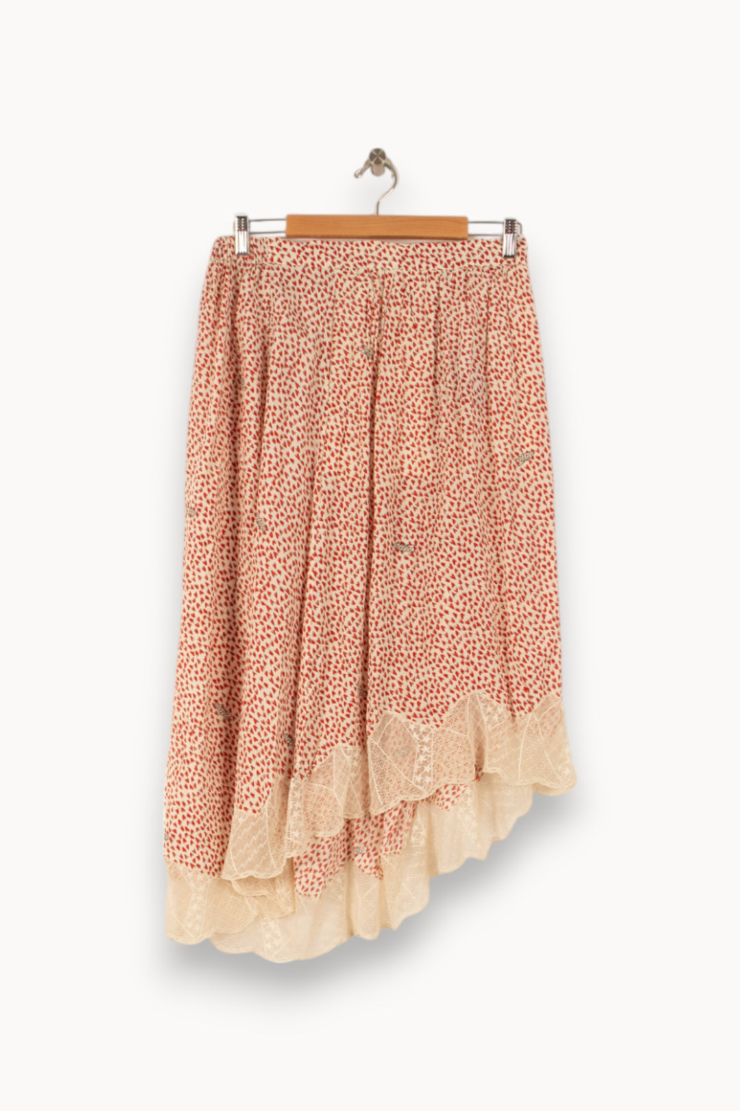 Jupe Asymétrique Rouge et Beige - Taille L/40 de la marque Zadig&Voltaire | PARAD41881 - Vendu par Paradigme - Image 4