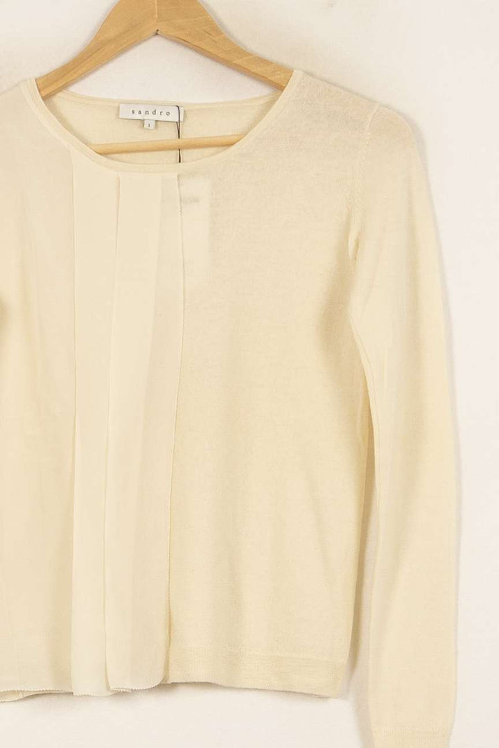 Cardigan Beige - Taille S/36 de la marque Sandro | PARAD41882 - Vendu par Paradigme - Image 3