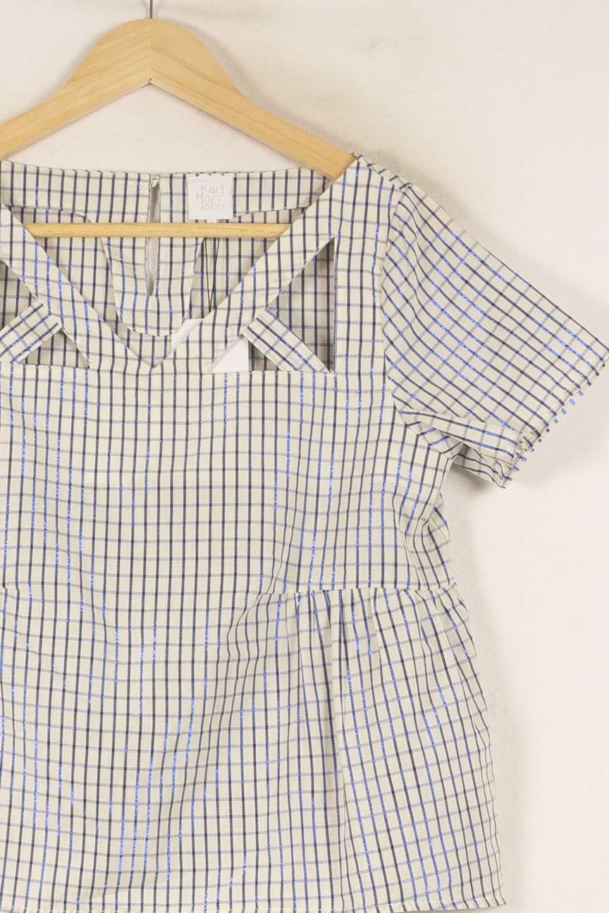 Blouse Carreaux Bleu et Blanc - Taille S/36 de la marque Karl Marc John | PARAD41886 - Vendu par Paradigme - Image 3