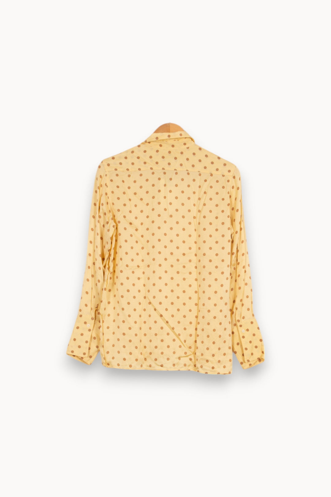 Chemise Jaune à Pois Marron - Taille M/38