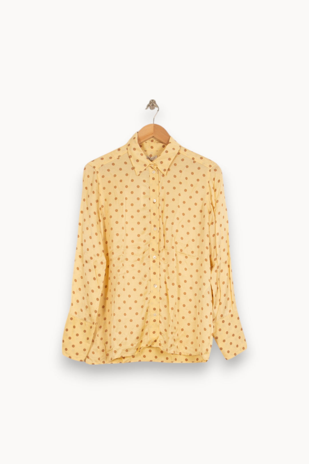 Chemise Jaune à Pois Marron - Taille M/38