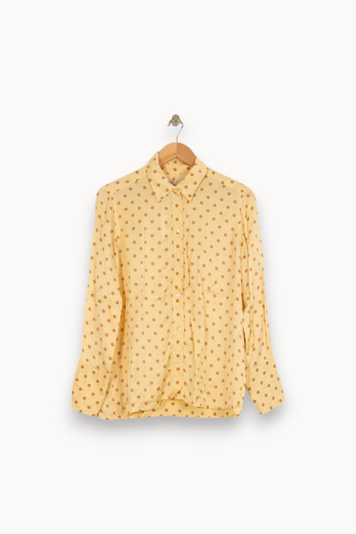 Chemise Jaune à Pois Marron - Taille M/38