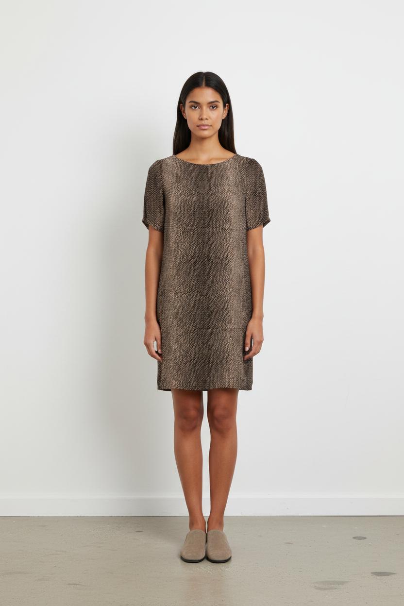 Robe Droite Noire et Beige - Taille L/40