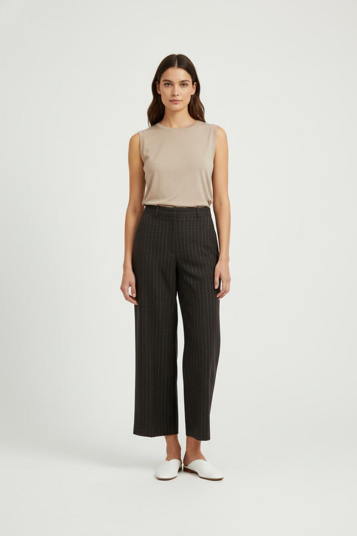 Pantalon À Rayures Gris - Taille XL/42 de la marque Caroll | PARAD41923 - Vendu par Paradigme - Image 1