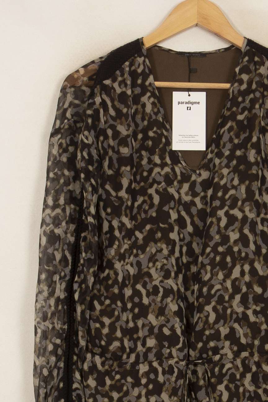 Robe Courte Marron et Beige - Taille S/36 de la marque IKKS | PARAD41930 - Vendu par Paradigme - Image 3