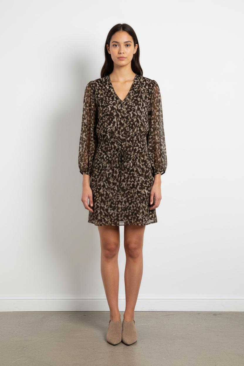 Robe Courte Marron et Beige - Taille S/36