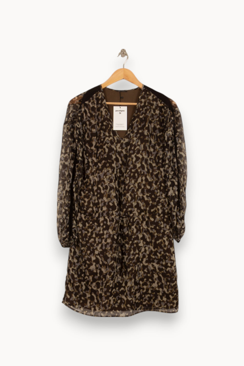 Robe Courte Marron et Beige - Taille S/36 de la marque IKKS | PARAD41930 - Vendu par Paradigme - Image 2