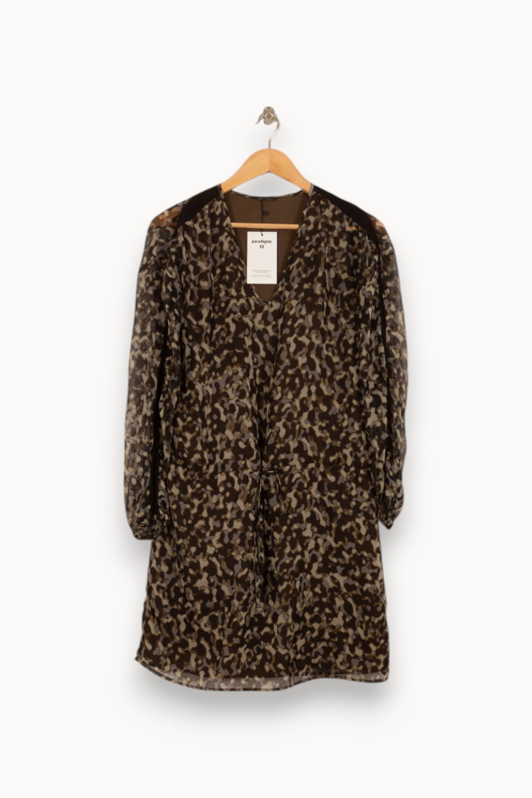 Robe Courte Marron et Beige - Taille S/36 de la marque IKKS | PARAD41930 - Vendu par Paradigme - Image 2