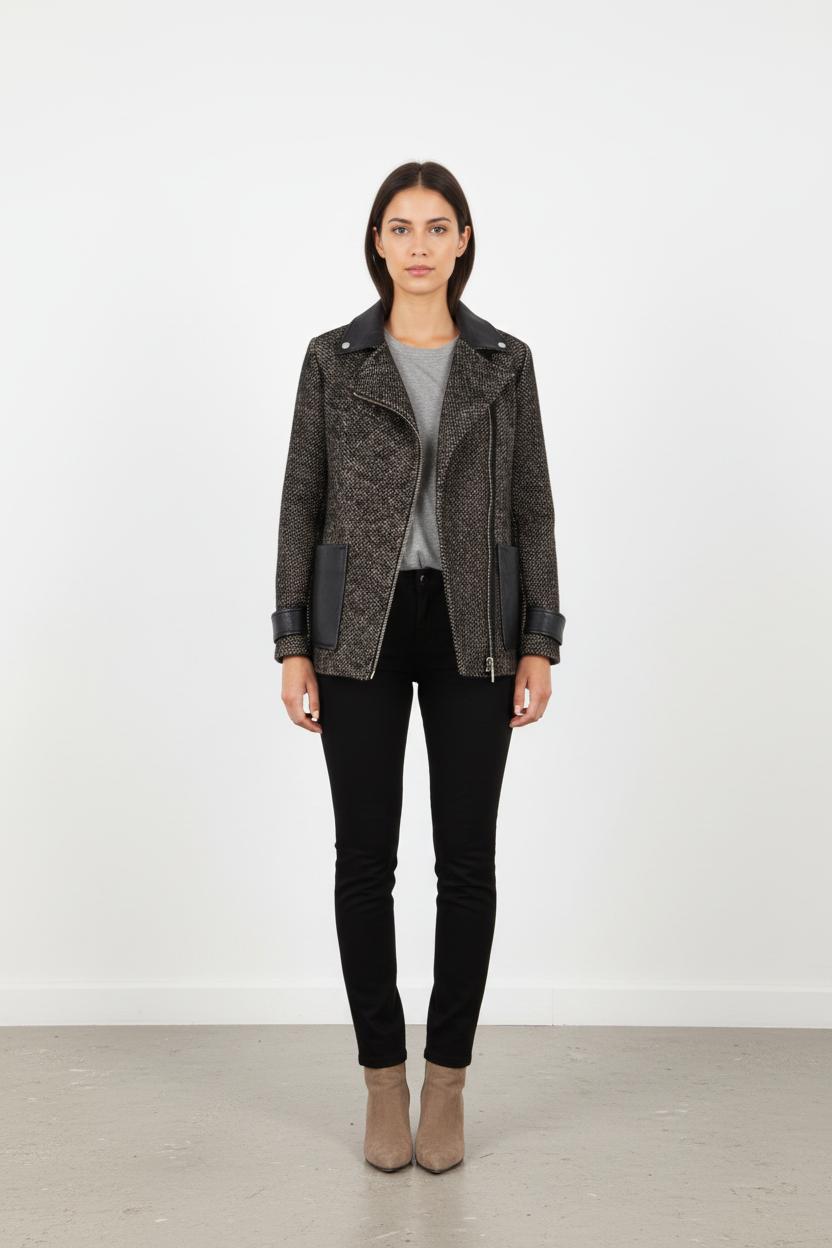 Manteau Noir et Beige - Taille S/36