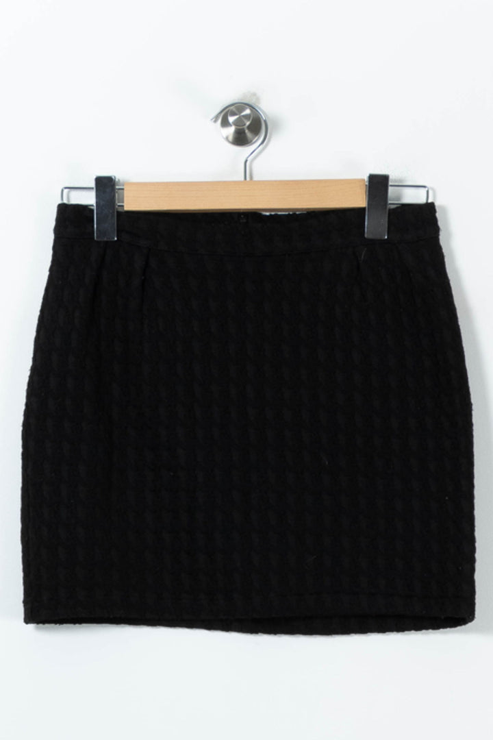 Jupe noire pied-de-poule - Taille M/38 de la marque La Fée Maraboutée | PARAD41959 - Vendu par Paradigme - Image 2