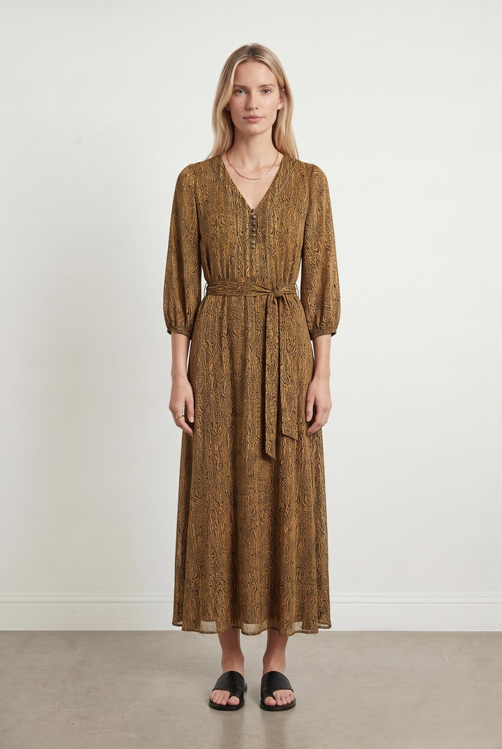 Robe longue dorée - Taille XS/34 de la marque IKKS | PARAD41979 - Vendu par Paradigme - Image 1