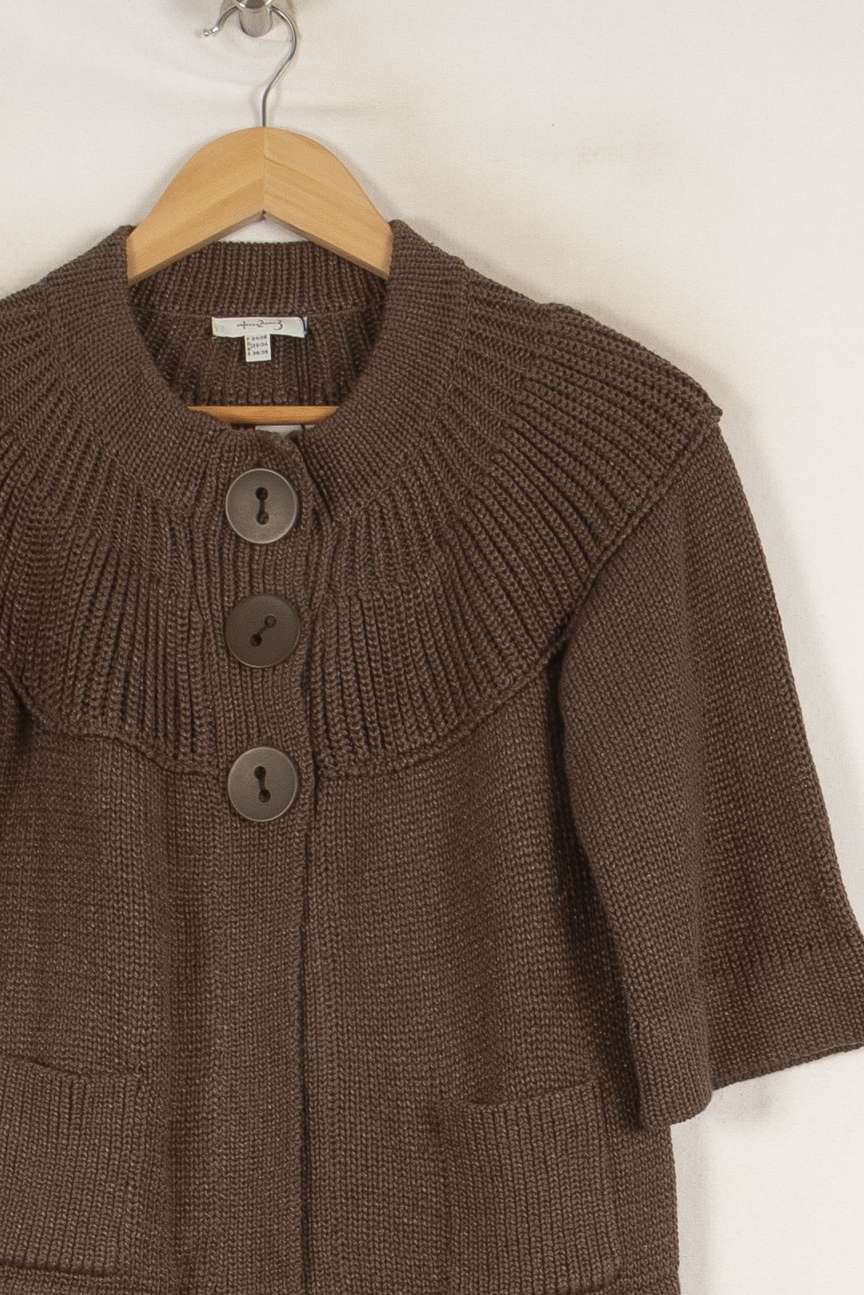 Cardigan en maille marron - Taille S/36 de la marque Maison 123 | PARAD42015 - Vendu par Paradigme - Image 2