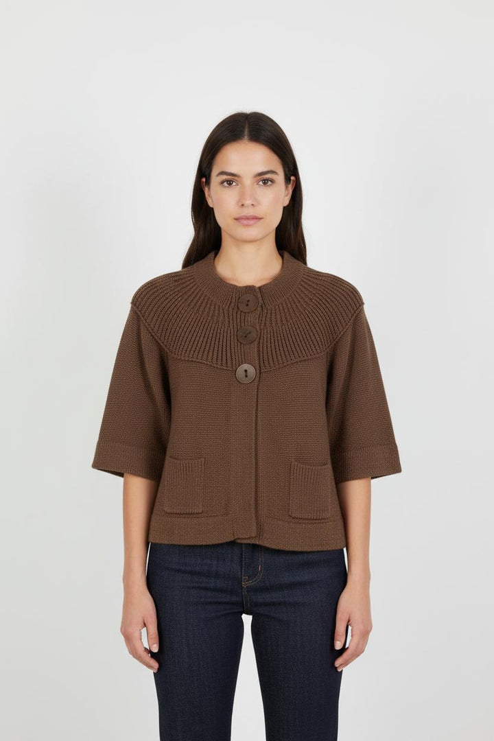 Cardigan en maille marron - Taille S/36